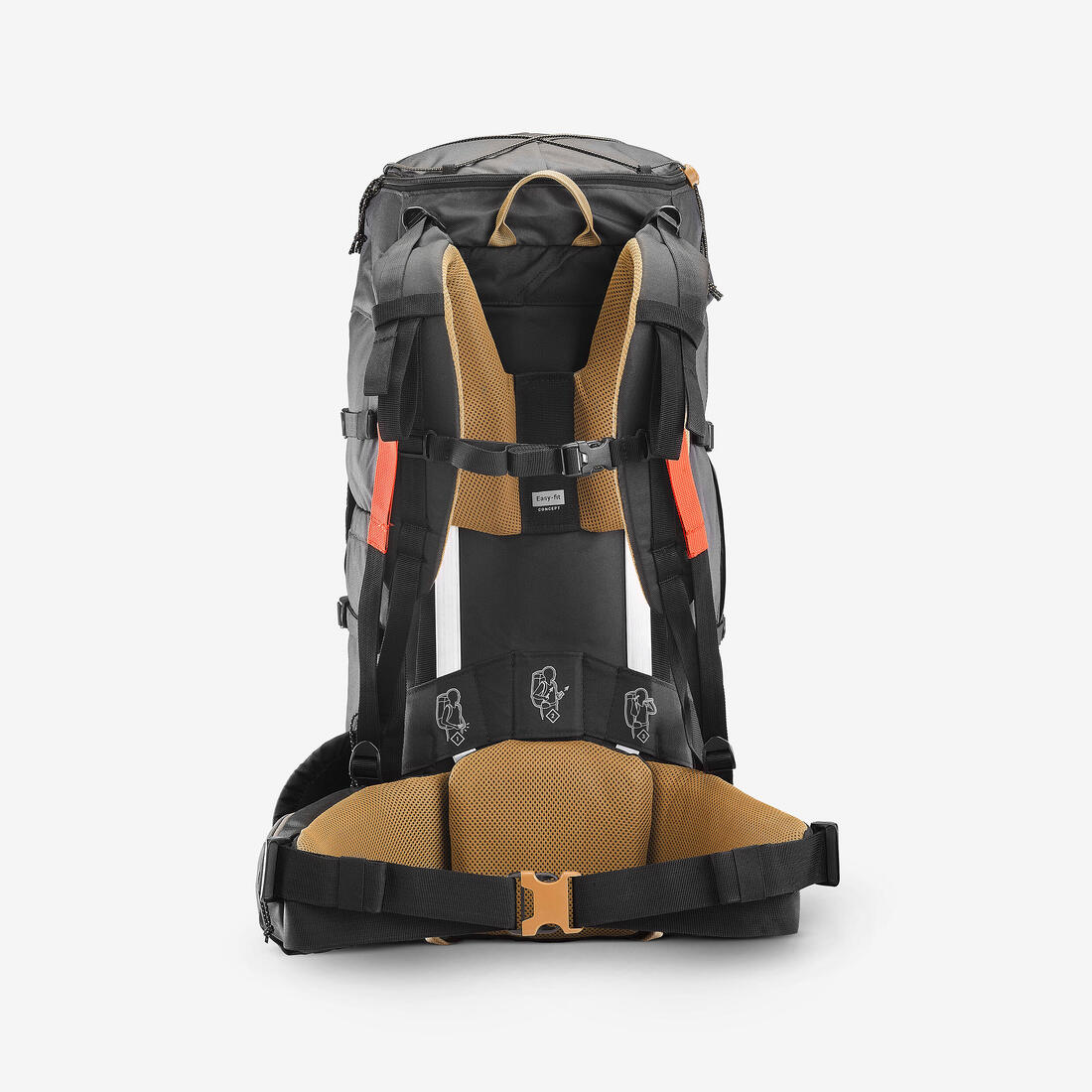 Sac à dos de trekking homme 50 l - mt100 easyfit