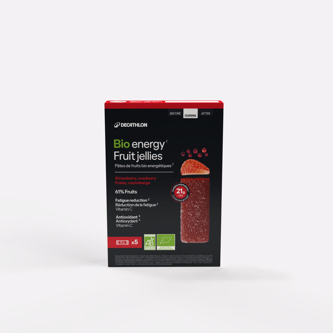 Pâte de fruits énergétique Bio Aptonia Fraise Cranberries 5x25g