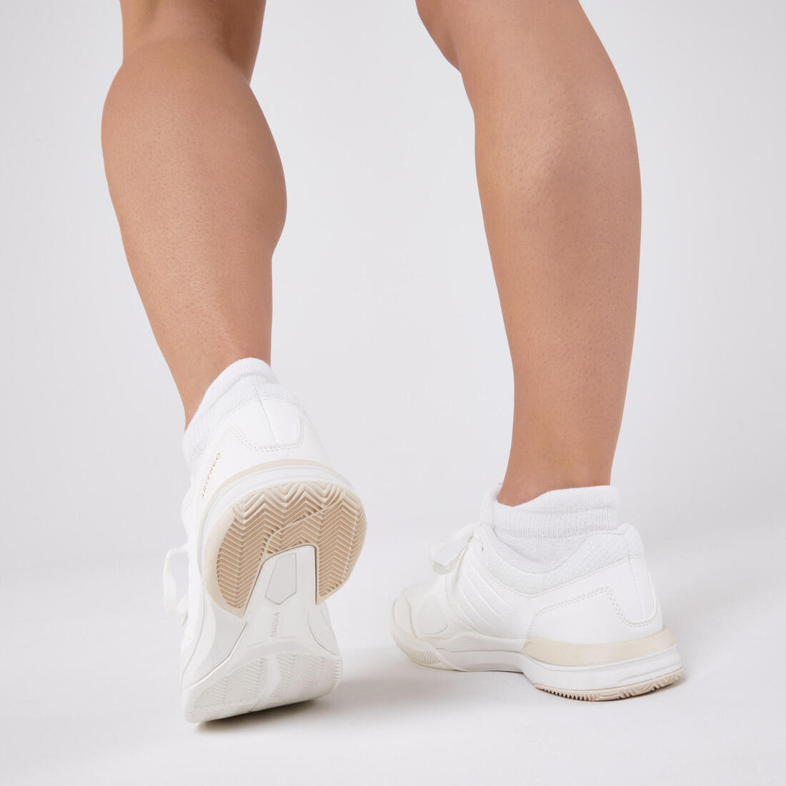 CHAUSSURES DE TENNIS  FEMME TERRE BATTUE TS500 BLANCHE MAGNOLIA