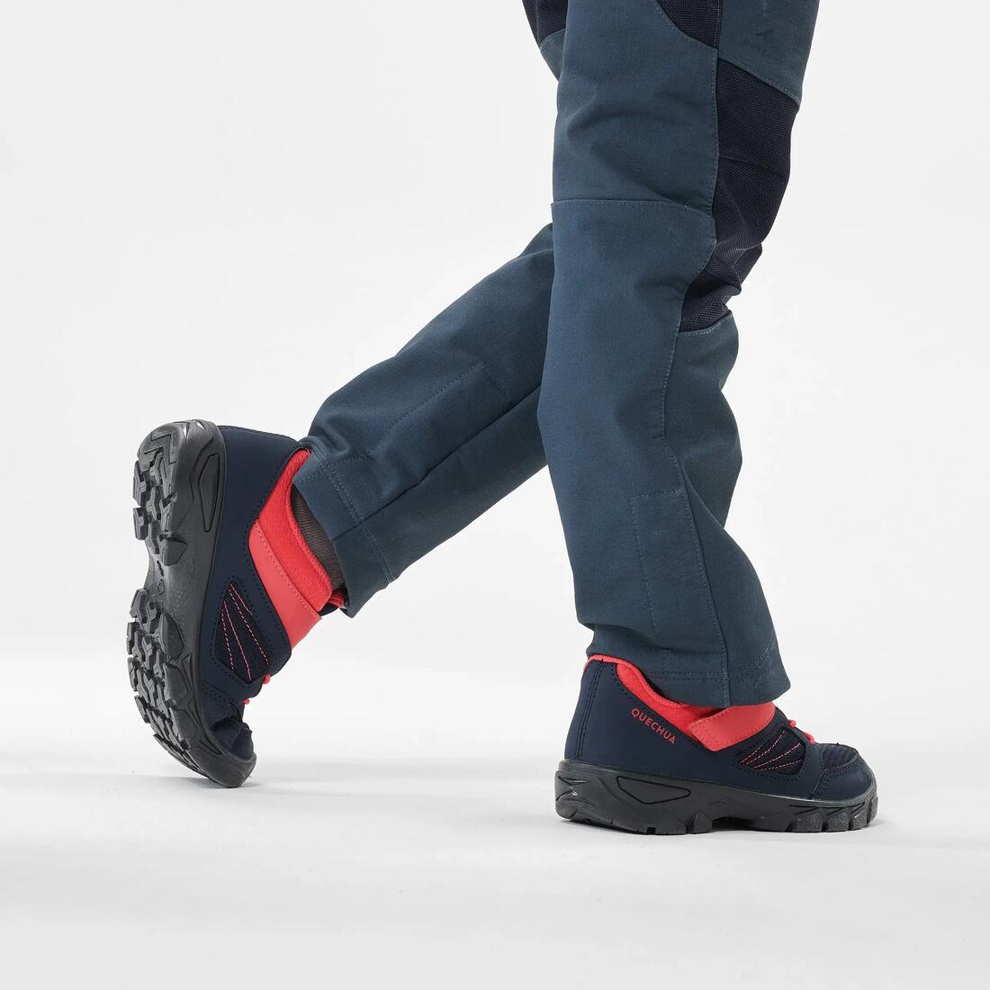 Chaussures de randonnée à scratch 24 au 34 enfant, NH100 rose