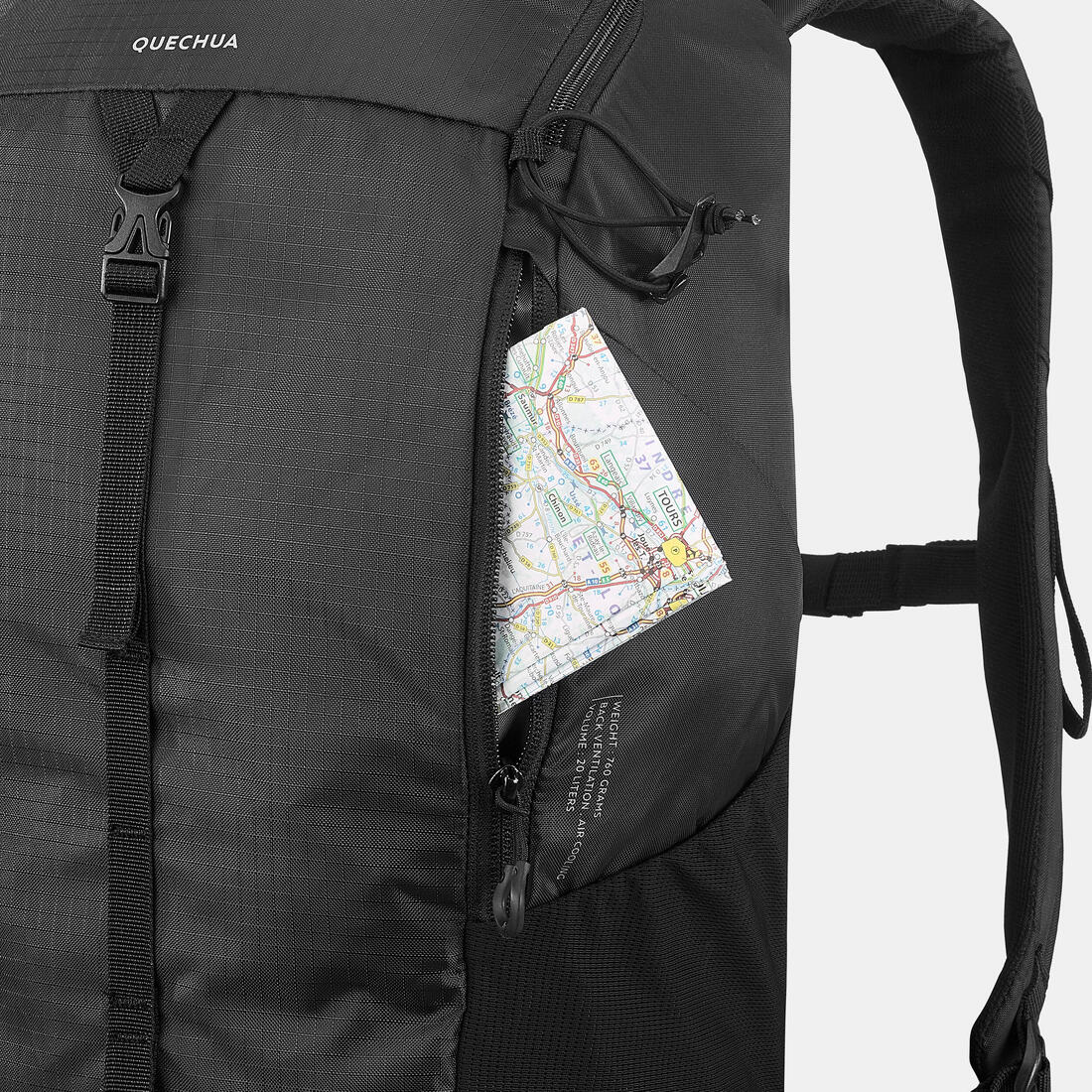 Sac à dos de randonnée montagne 20L, MH100 noir