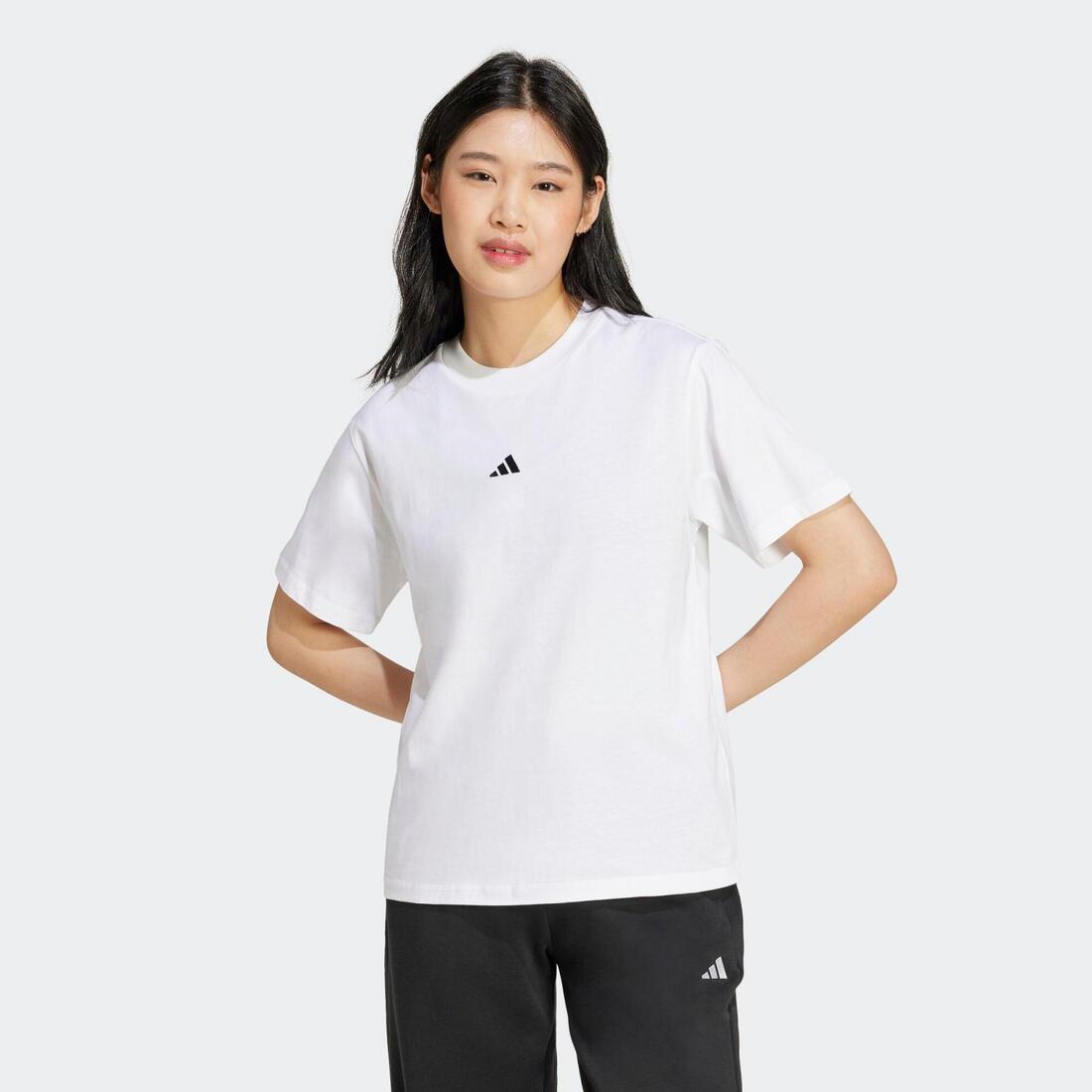 T-shirt de fitness en coton femme – blanc
