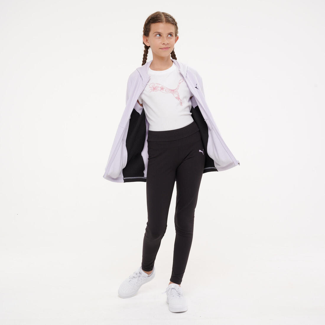 Survêtement zippé enfant, mauve et