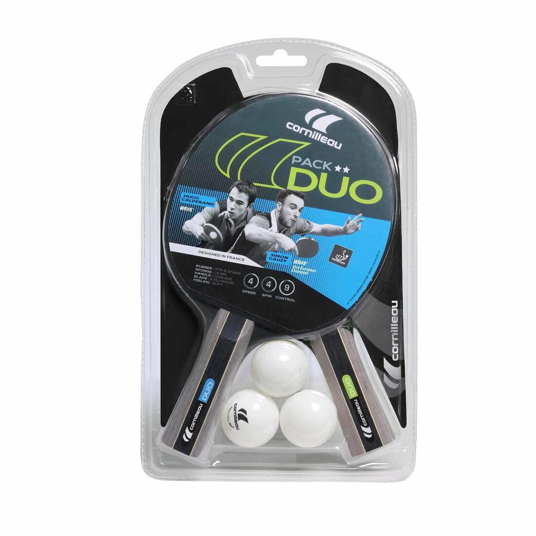 SET TENNIS DE TABLE FREE DE 2 RAQUETTES ET 3 BALLES - PACK DUO