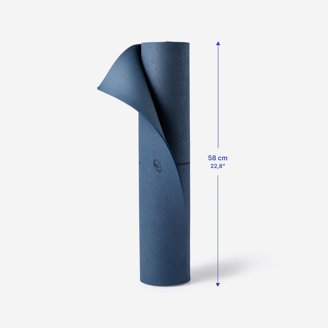 Tapis de yoga débutant adhérence et confort 5mm, bleu foncé