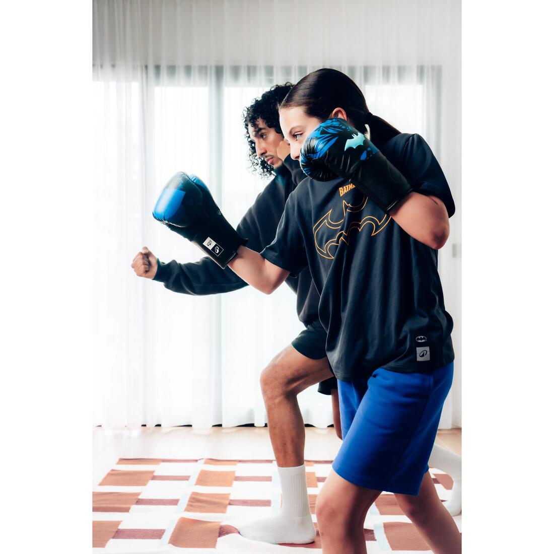 Gants de boxe résistants et respirants enfant, Batman Superman bleu