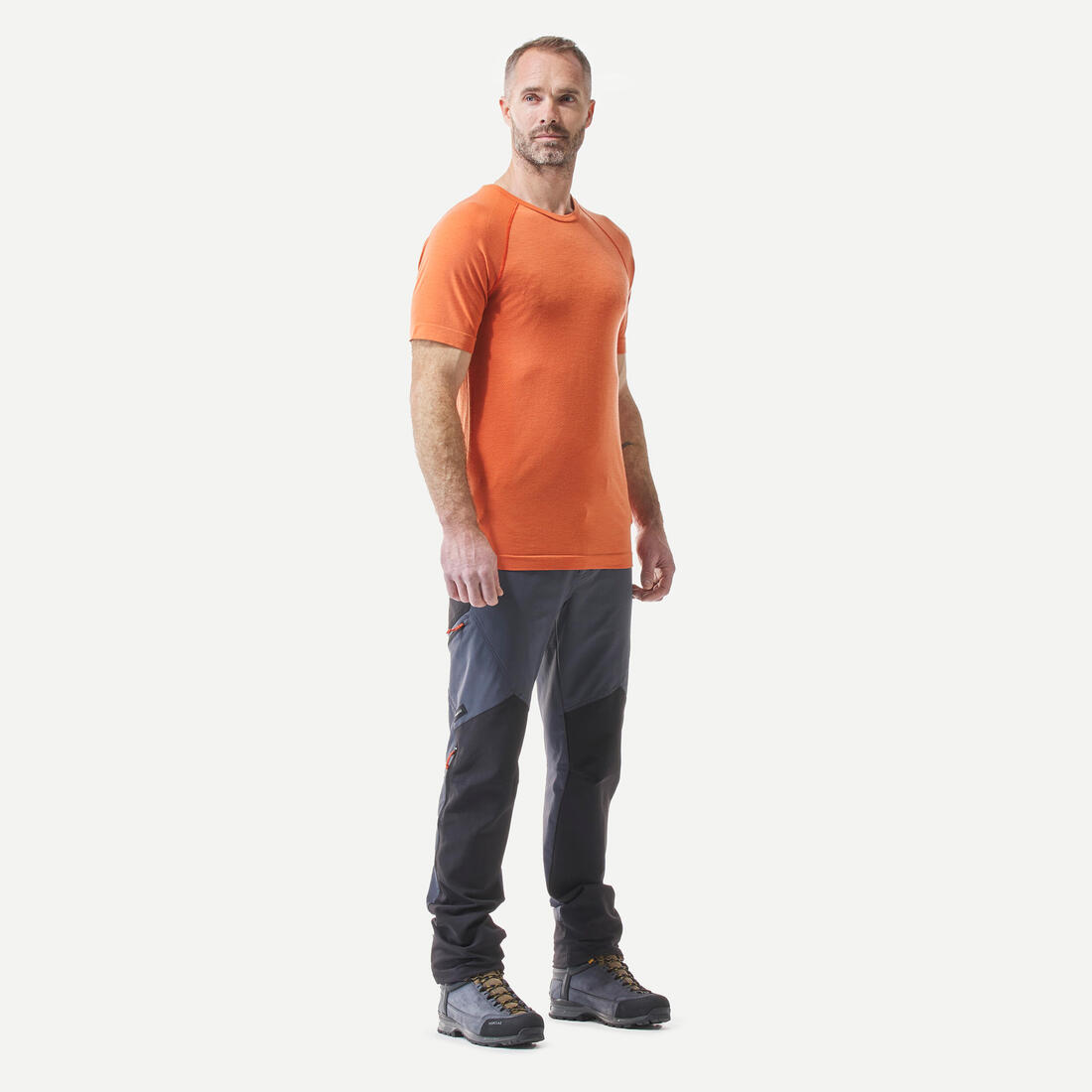 T-shirt de trek manches courtes en laine mérinos homme, Merino Seamless