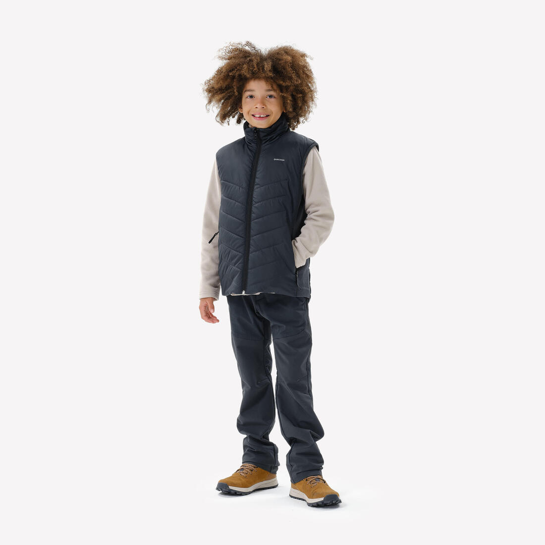 Doudoune sans manche de randonnée enfant 7-15 ans, MH500 noir