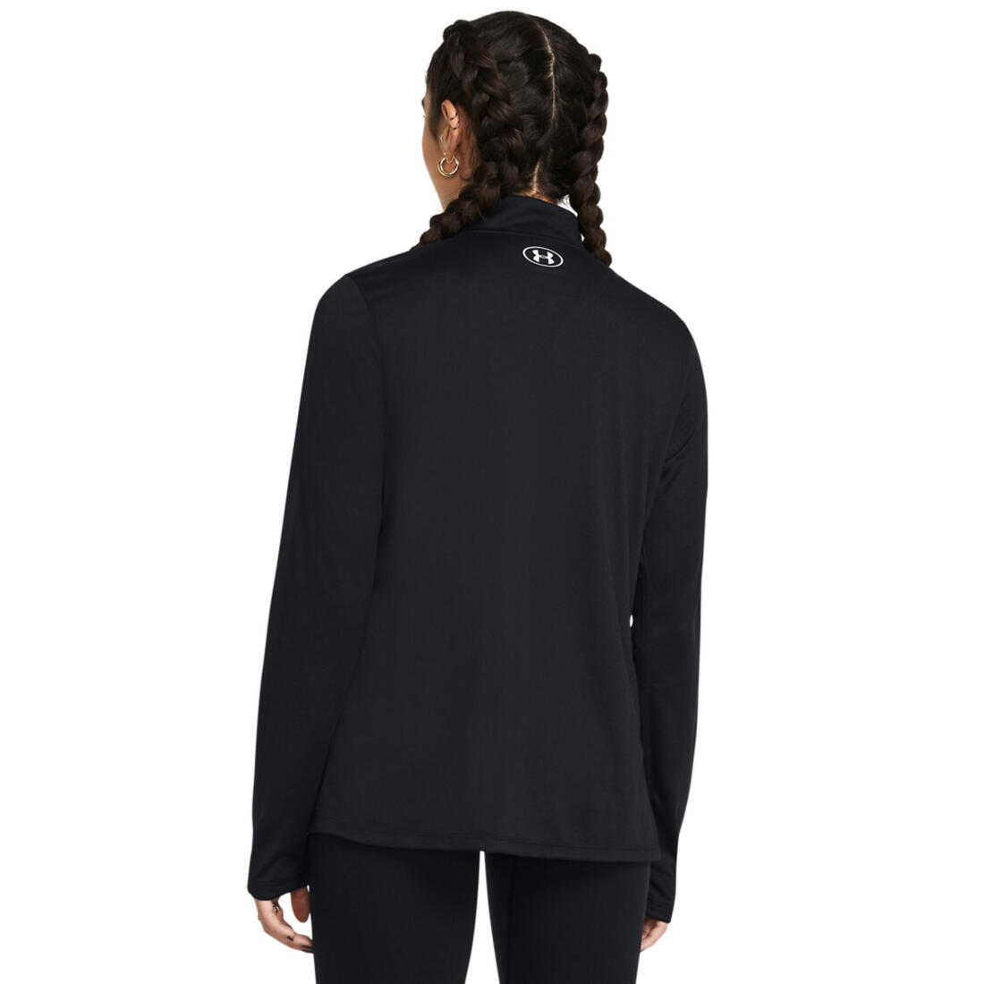Veste de fitness à col zippé femme, noir