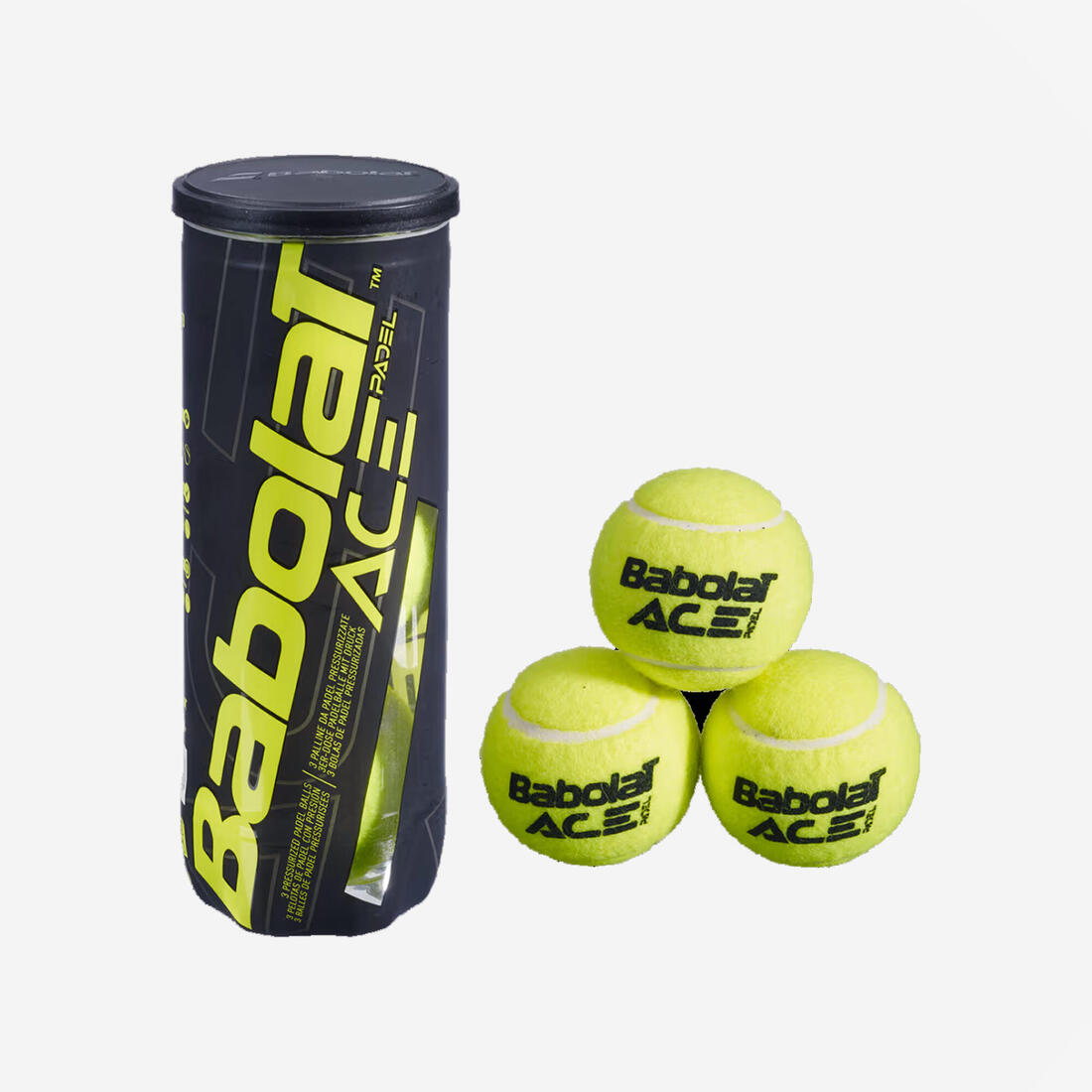Tube de 3 balles de padel pressurissées - BABOLAT Padel Ace