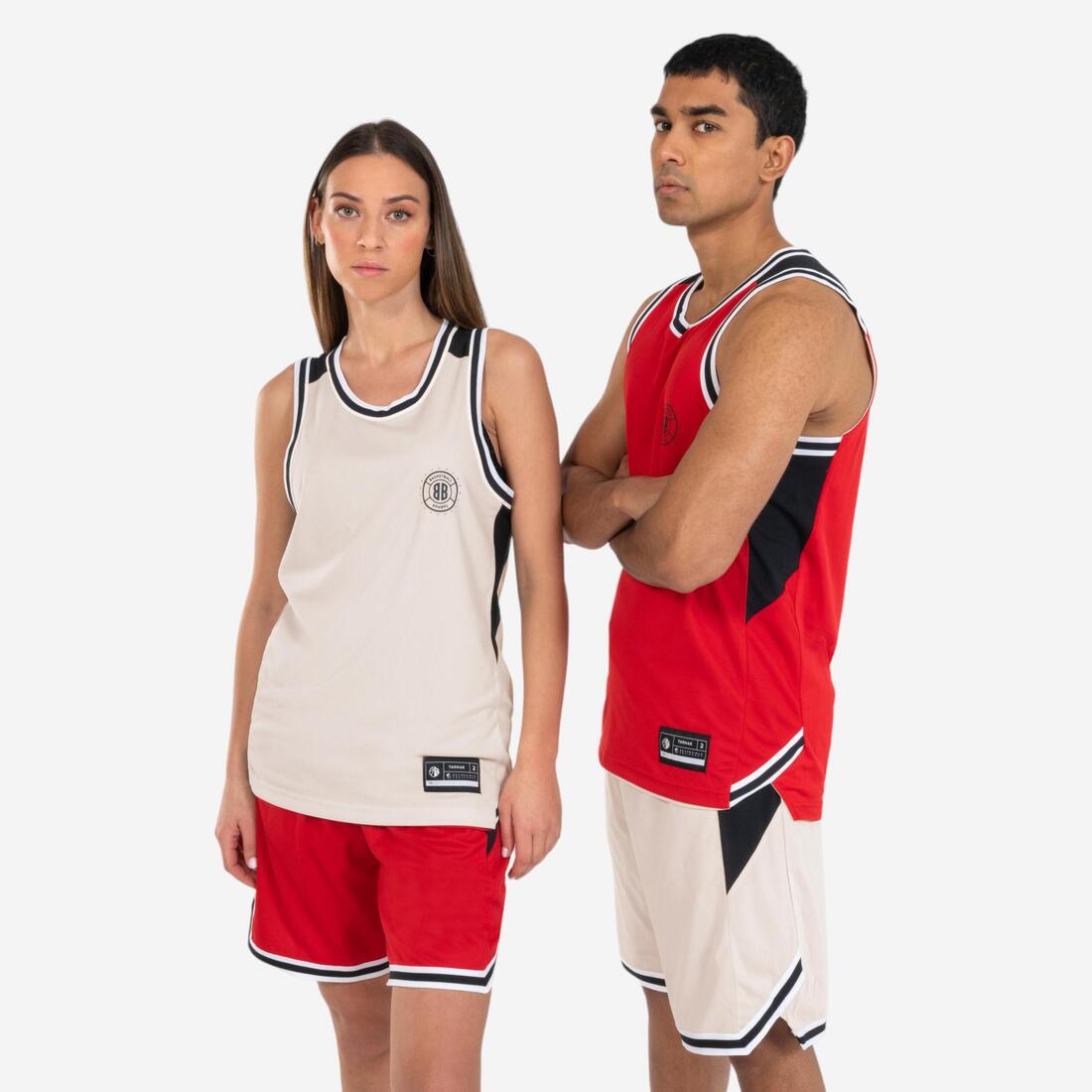 MAILLOT BASKETBALL SANS MANCHE REVERSIBLE HOMME/FEMME -  T500