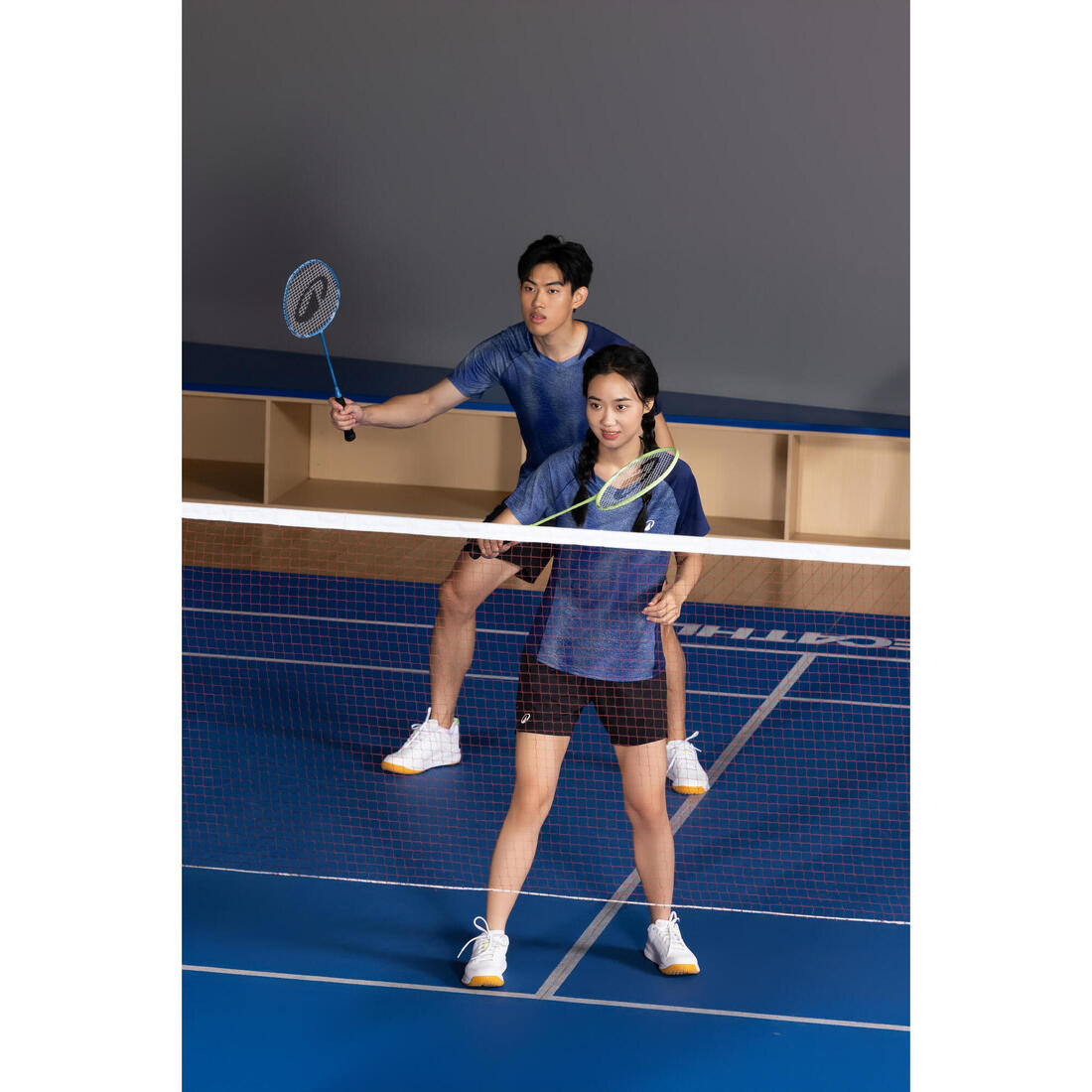 Lot de Raquettes de Badminton Adulte BR 190 Partner - Bleu/Citron Vert
