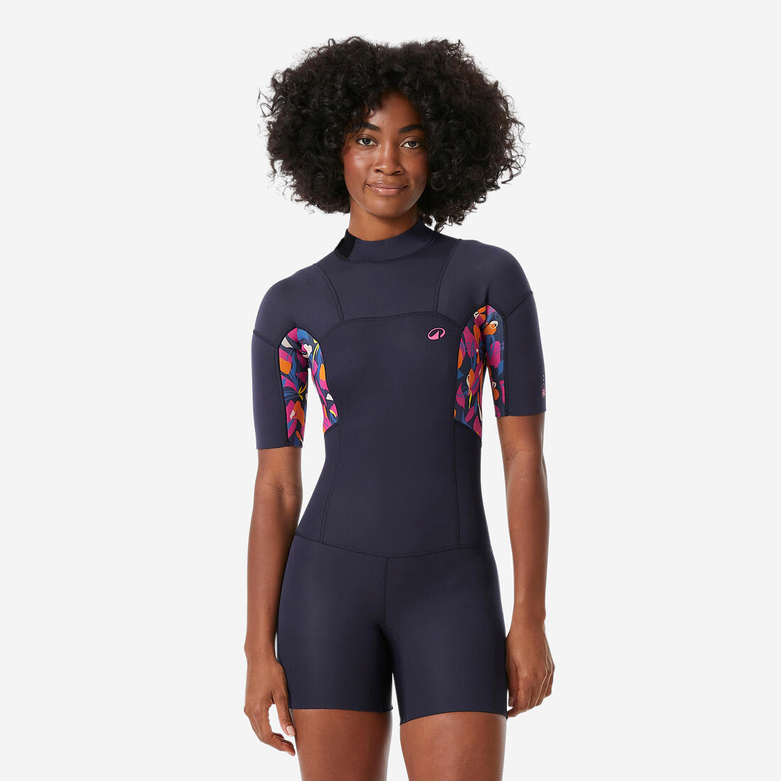 Shorty de surf femme 500 akaru zip dos manches courtes