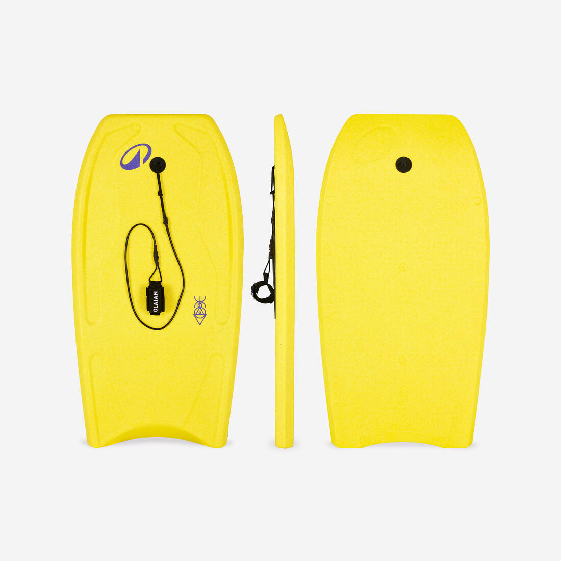 Bodyboard 100 débutant monomatière préformé - Jaune