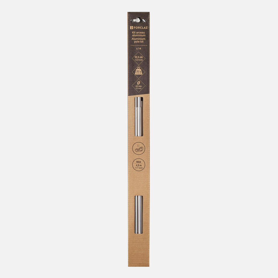 KIT ARCEAU EN ALUMINIUM 4,5 MÈTRES Ø 8,5 MM 14 JONCS DE 32,5 CM