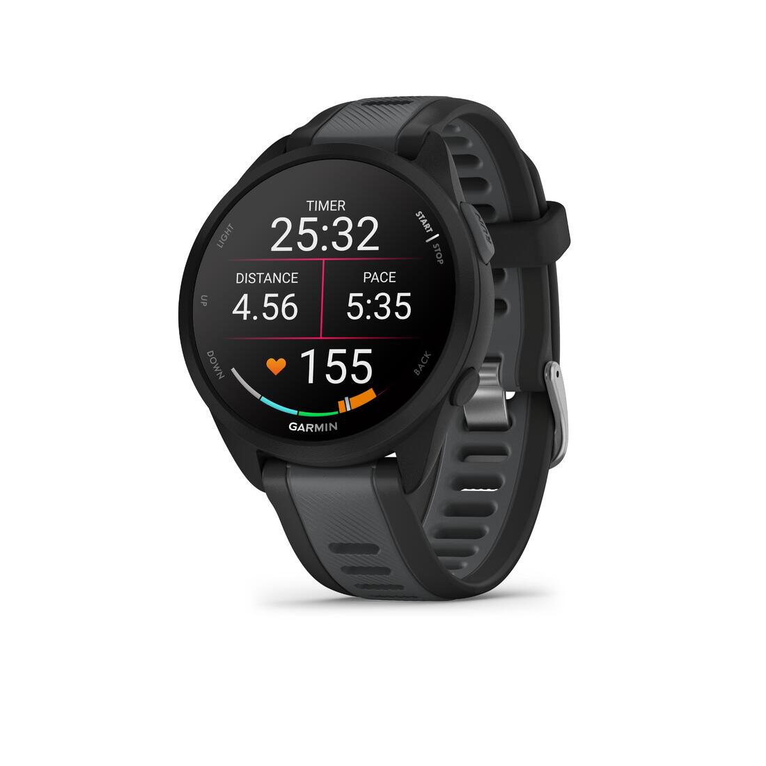 Montre connectée gps de running garmin forerunner 165 noir/gris foncé