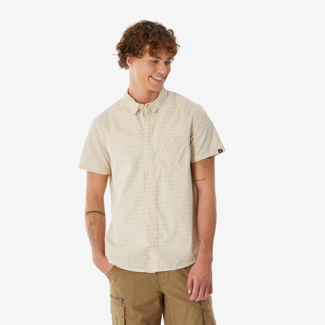 Chemise de randonnée manches courtes homme, NH100