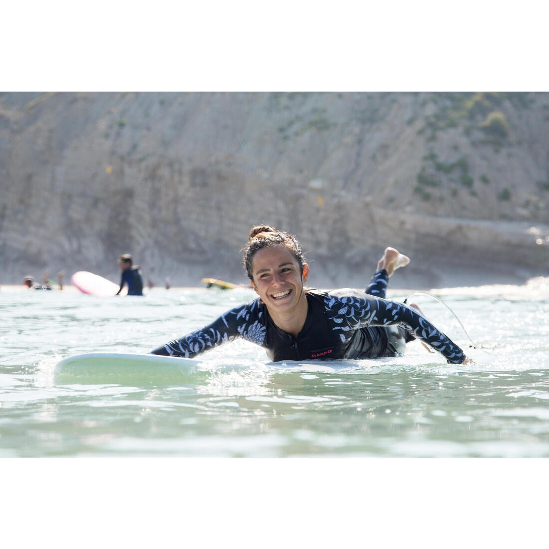 Tee-shirt anti uv surf top 500 manches longues femme parrot