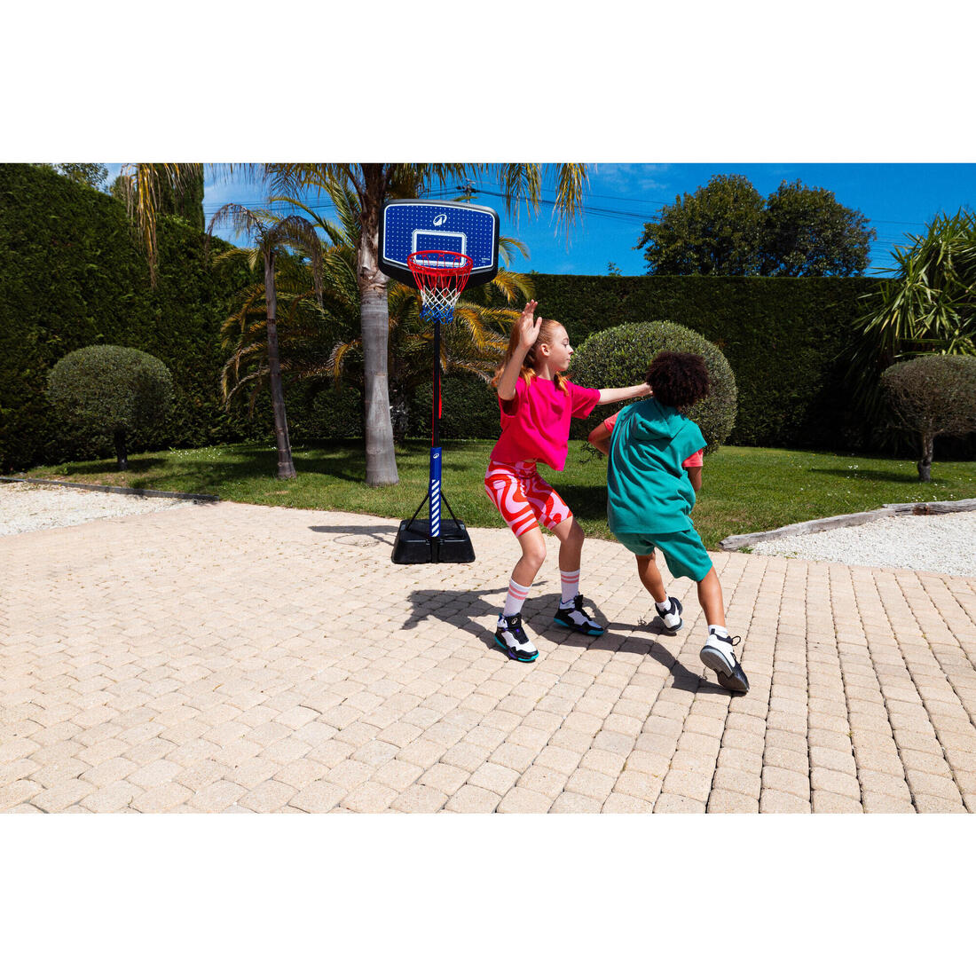 Panier de basket Enfant Dunk sur pied réglable 1,60m à 2,20m - K900