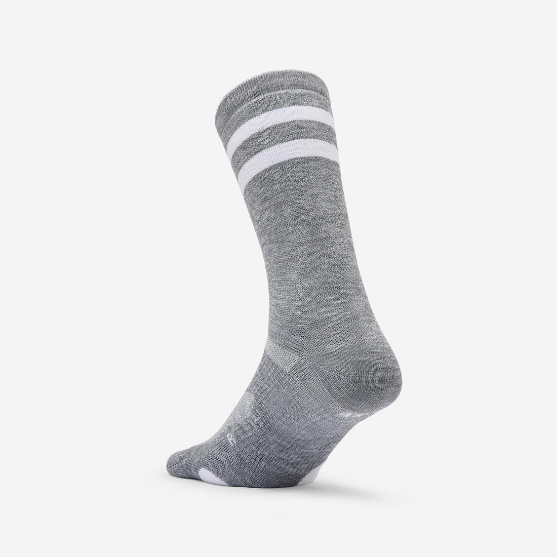 Chaussettes mi-hautes de fitness x2, grises et blanches