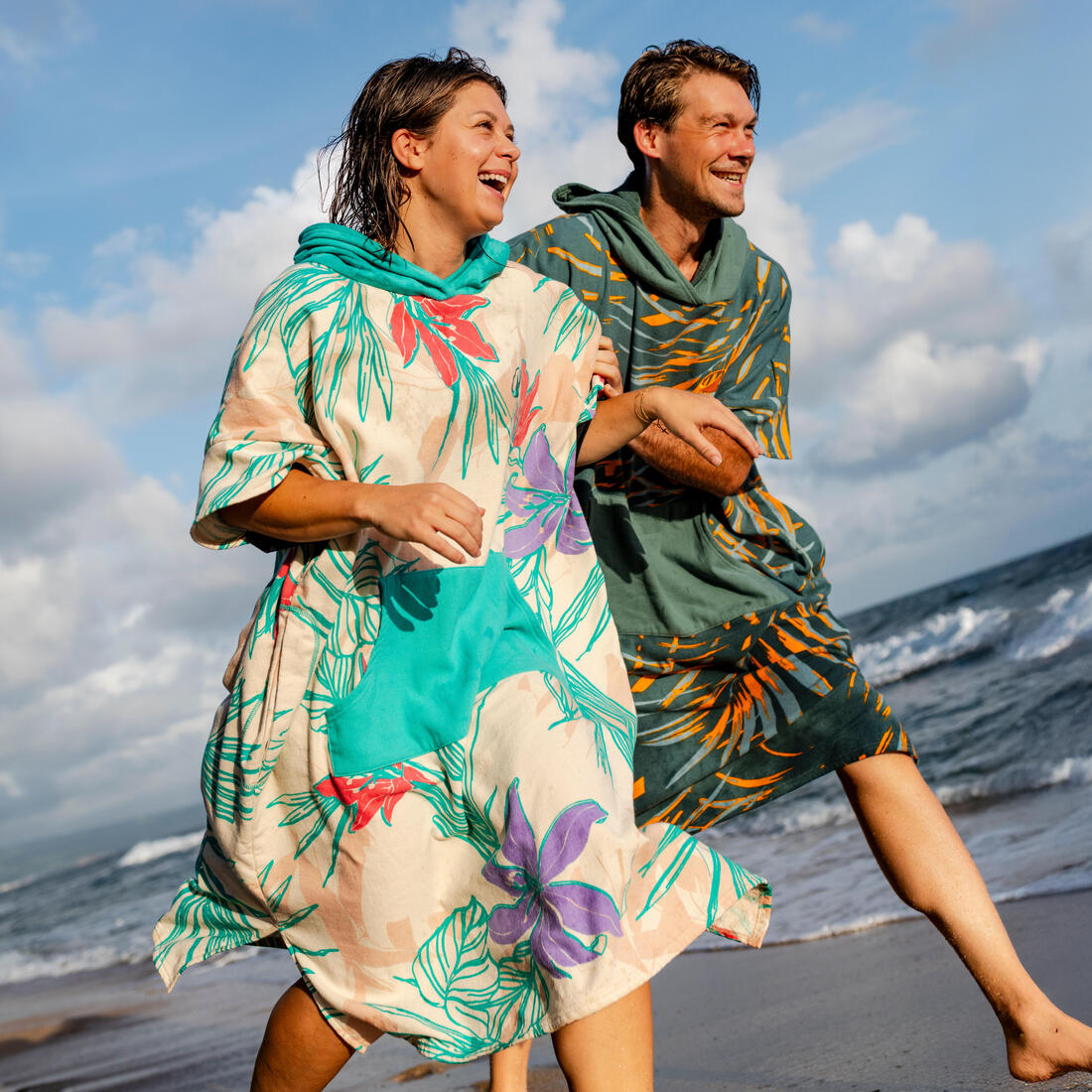 Poncho de plage surf adulte à partir de 150 cm, 500 Sunset