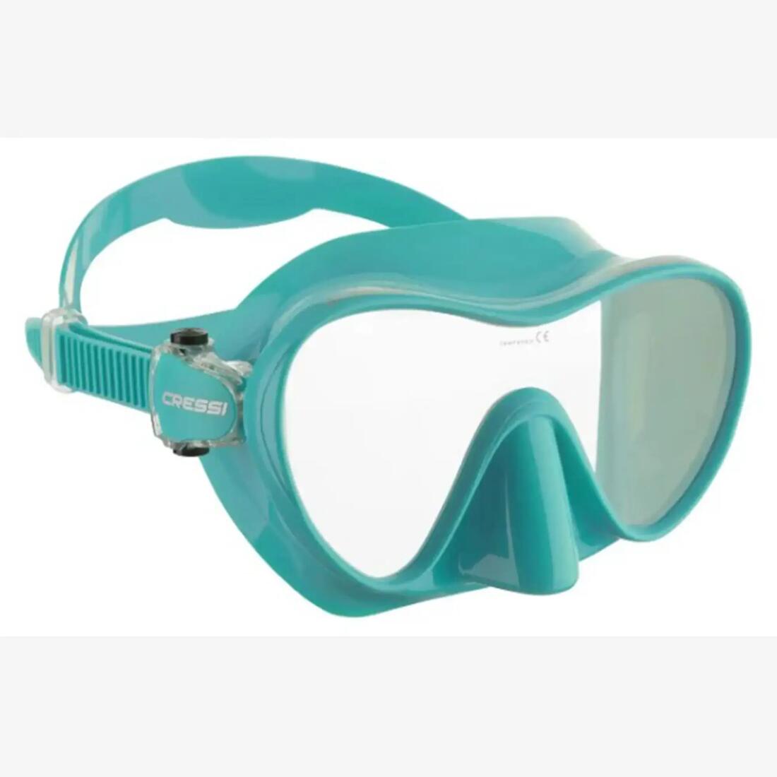 Masque Plongée CRESSI Frameless, sans cerclage avec surmoulage, F1 Turquoise