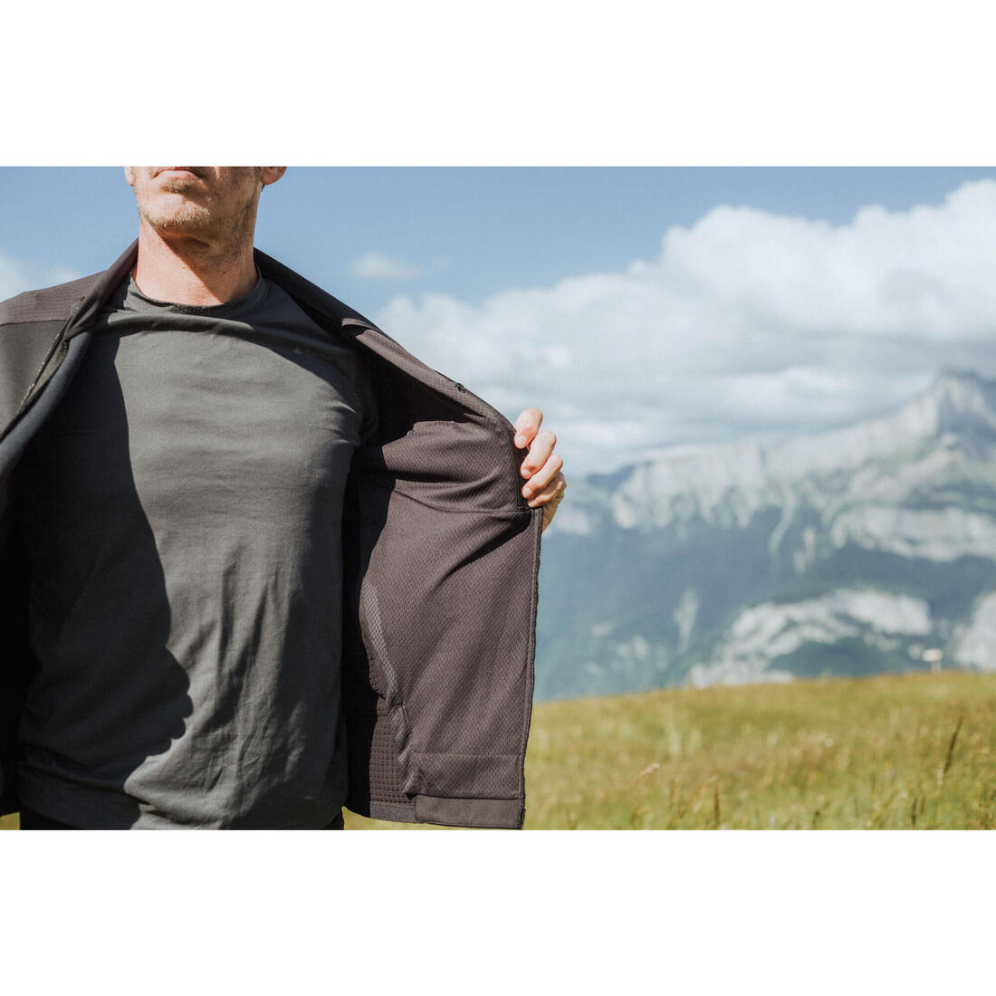Polaire de randonnée montagne homme, MH500 Light full zip