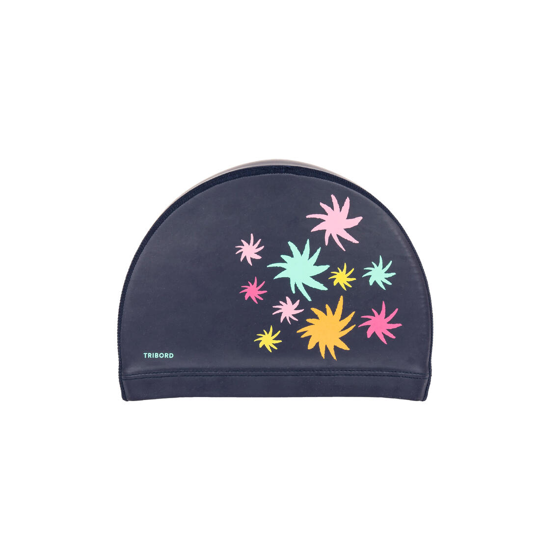 Bonnet de bain en maille enduite - tissu imprimé - taille m - vert line