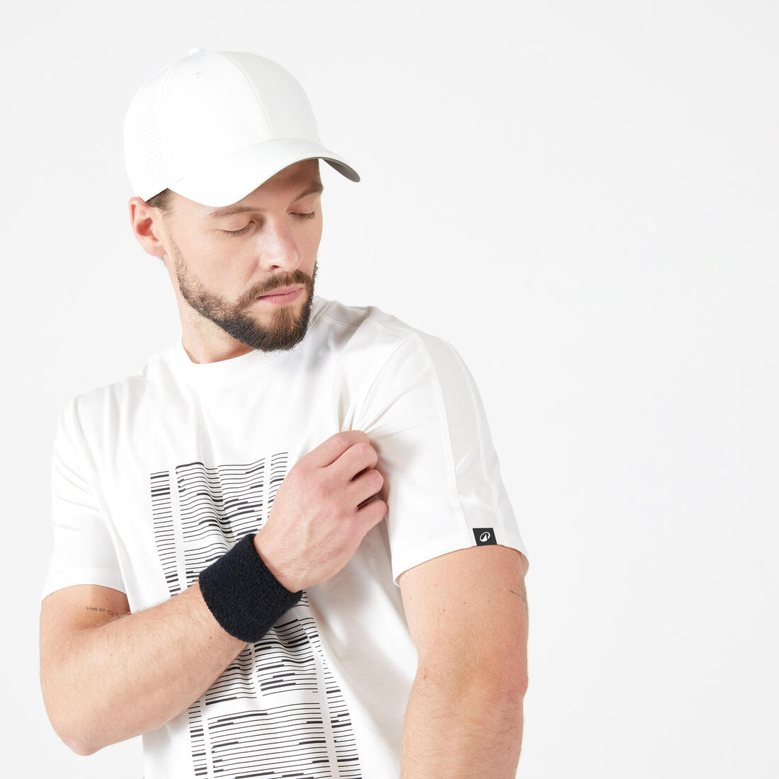 T-shirt de tennis homme - tts soft blanc cassé
