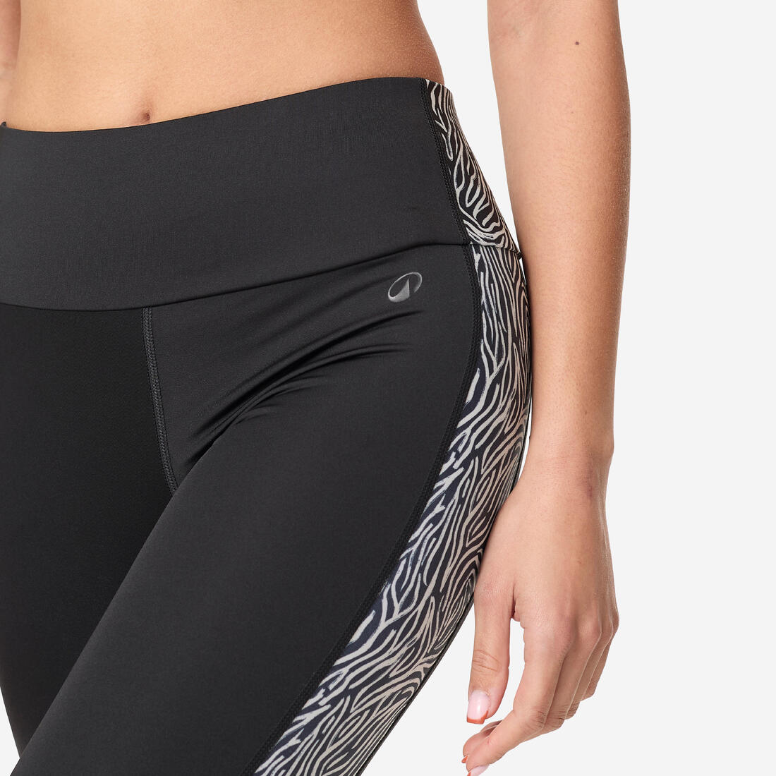 BAS DE MAILLOT DE BAIN LEGGING AQUAGYM-AQUABIKE FEMME NOIR IMPRIME