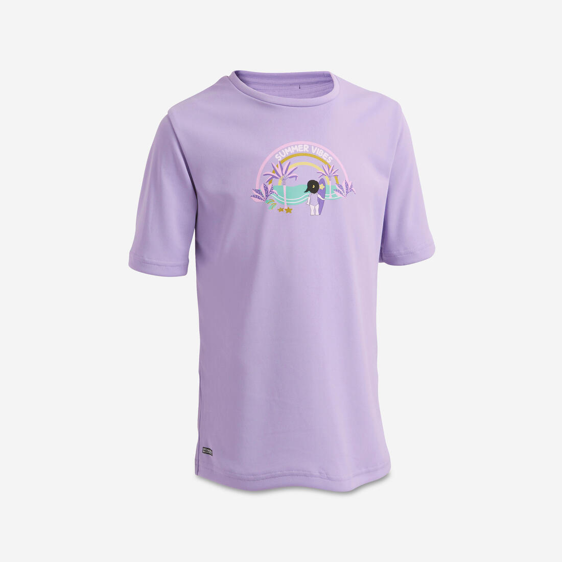 Water tee shirt anti uv surf enfant vert turquoise imprimé