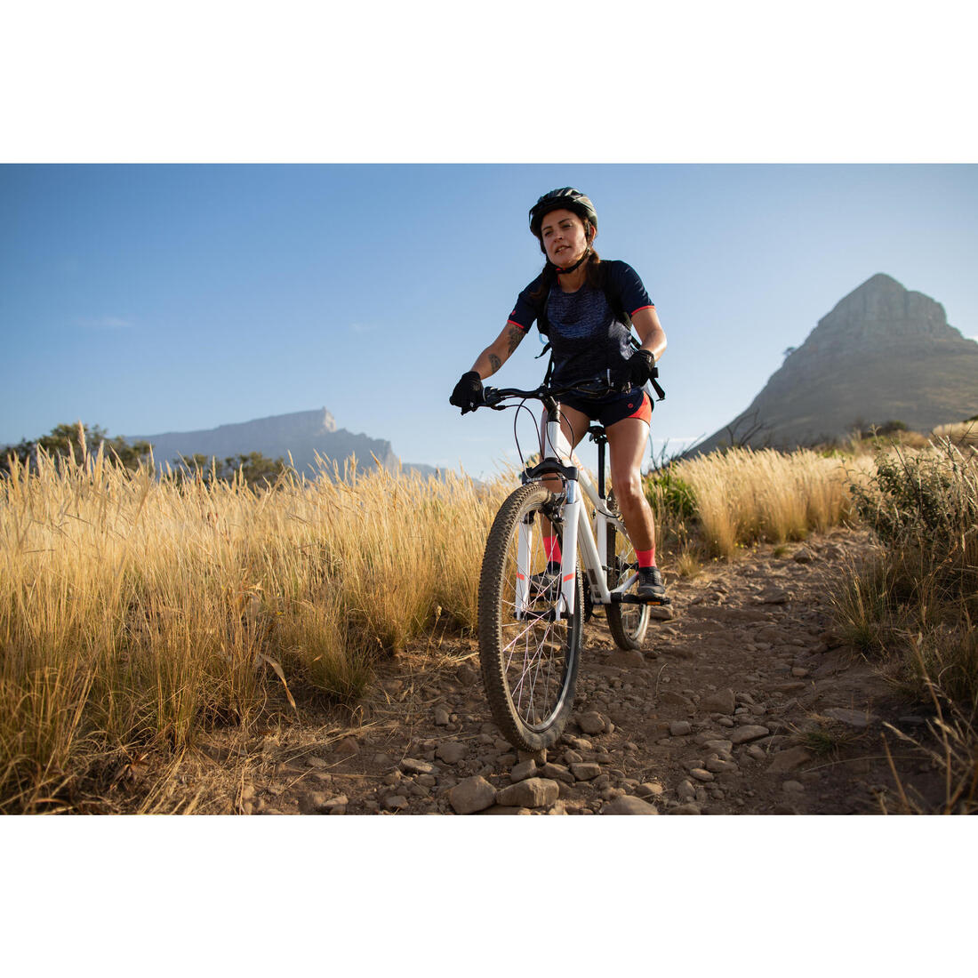 VÉLO VTT ST 100 FEMME BLANC ROSE 27,5"