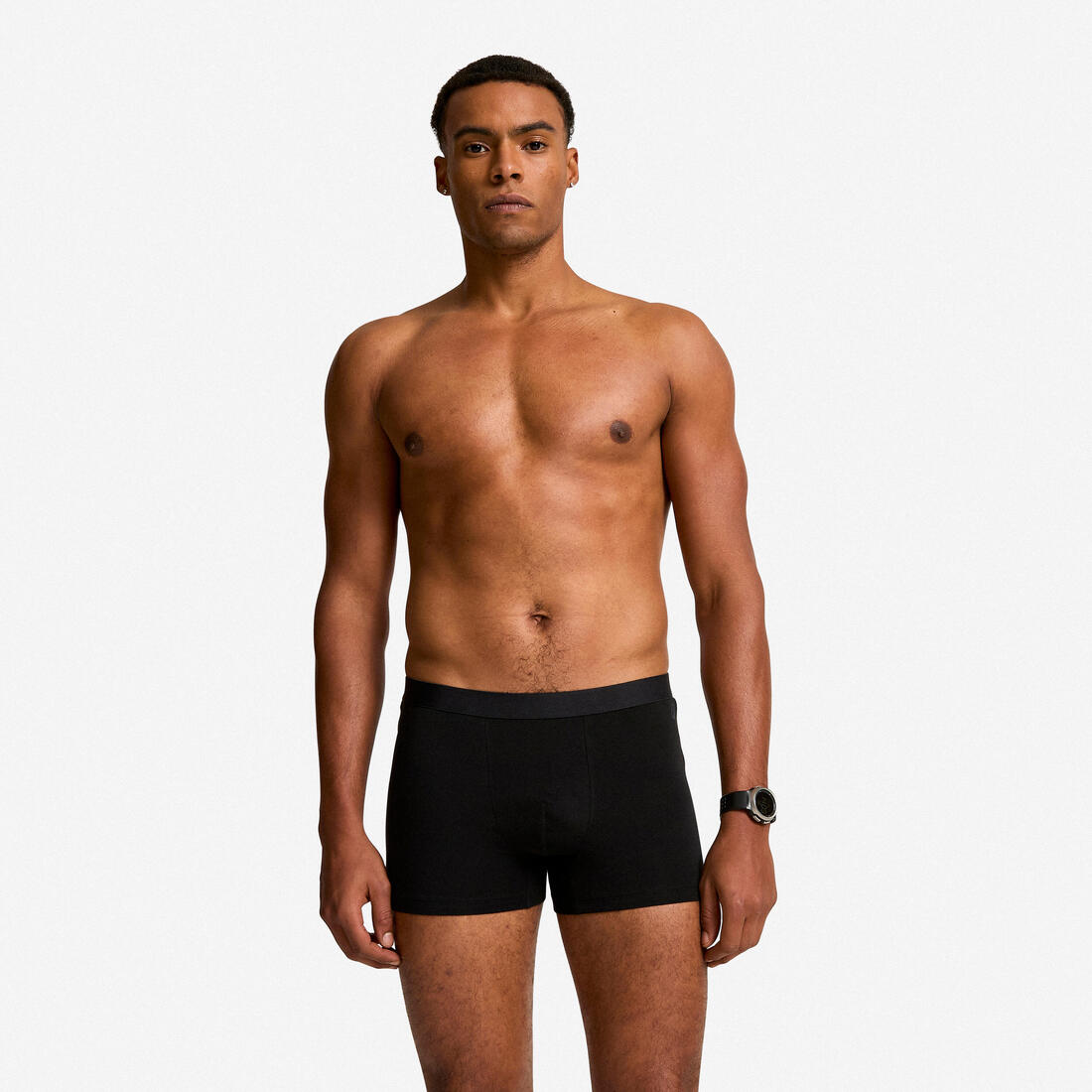 Lot de 2 boxers courts coton Homme, noir