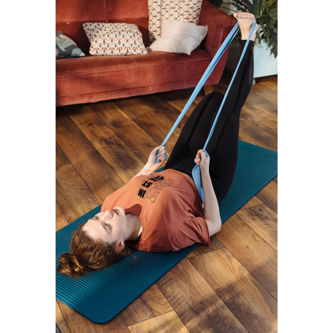 Tapis de sol pilates 10 mm - Confort S bleu
