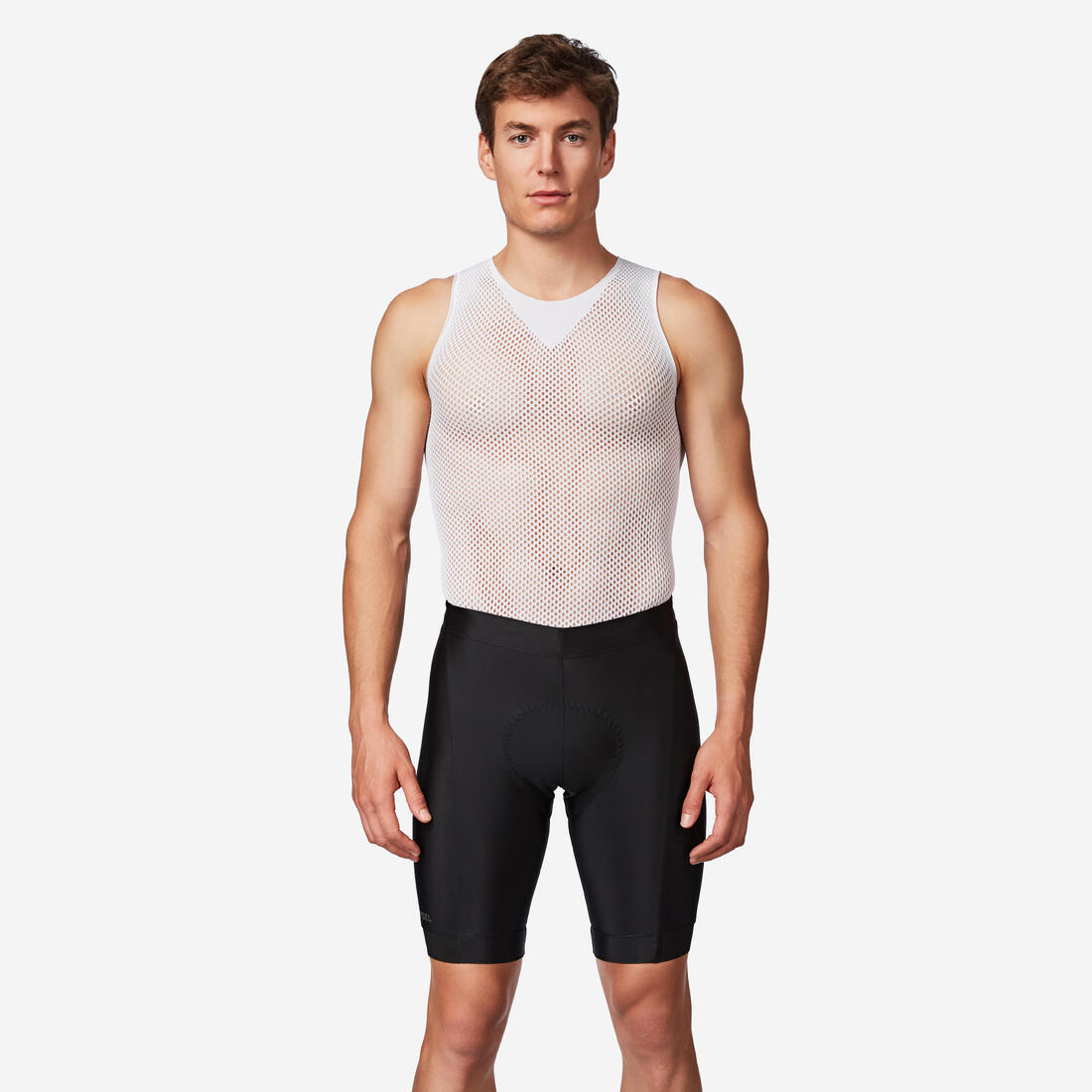 Cuissard court de vélo de route sans bretelles  homme, Discover noir