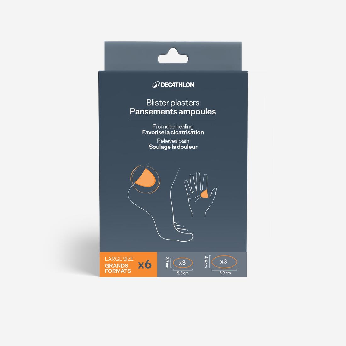 Pansement anti ampoules grand format x6
