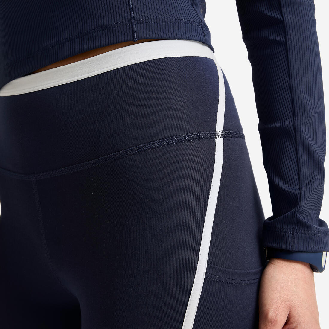Legging avec bandes taille haute femme foncé
