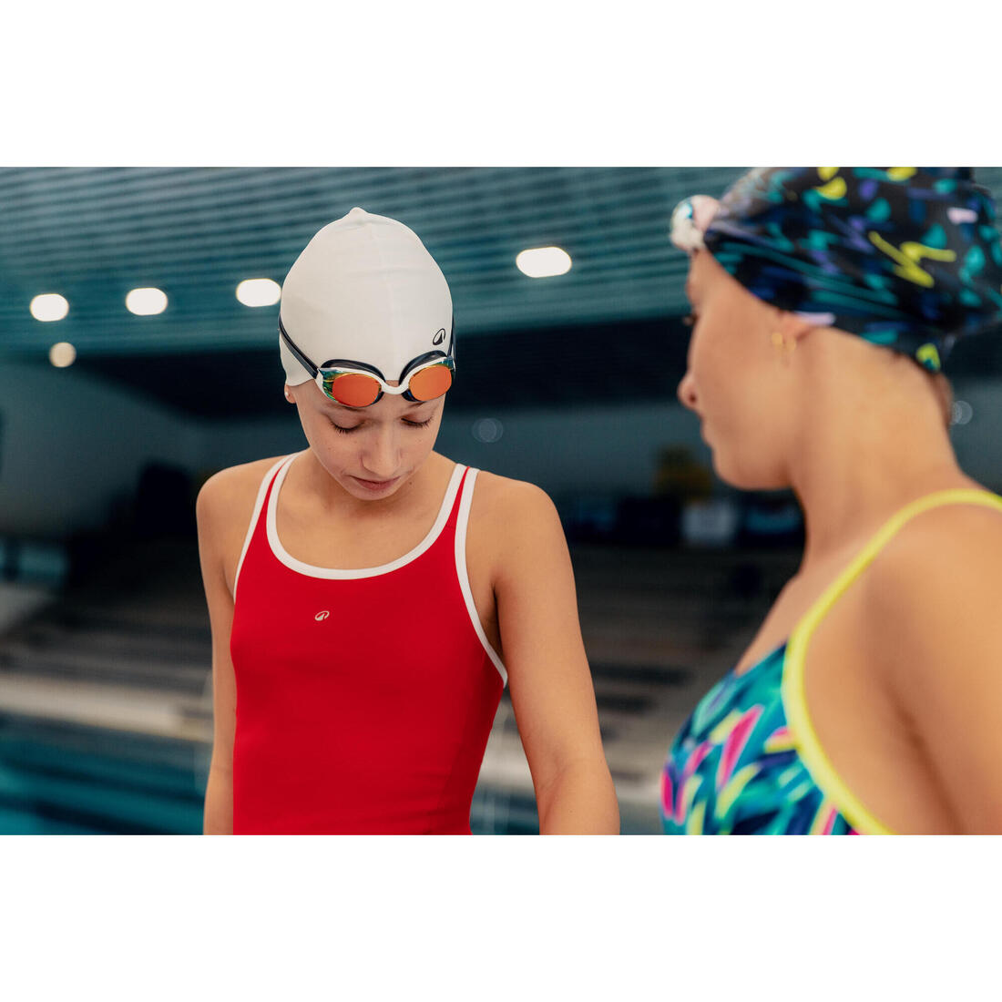 Maillot de bain 1 pièce natation Fille ado - 500 Olga bleu foncé
