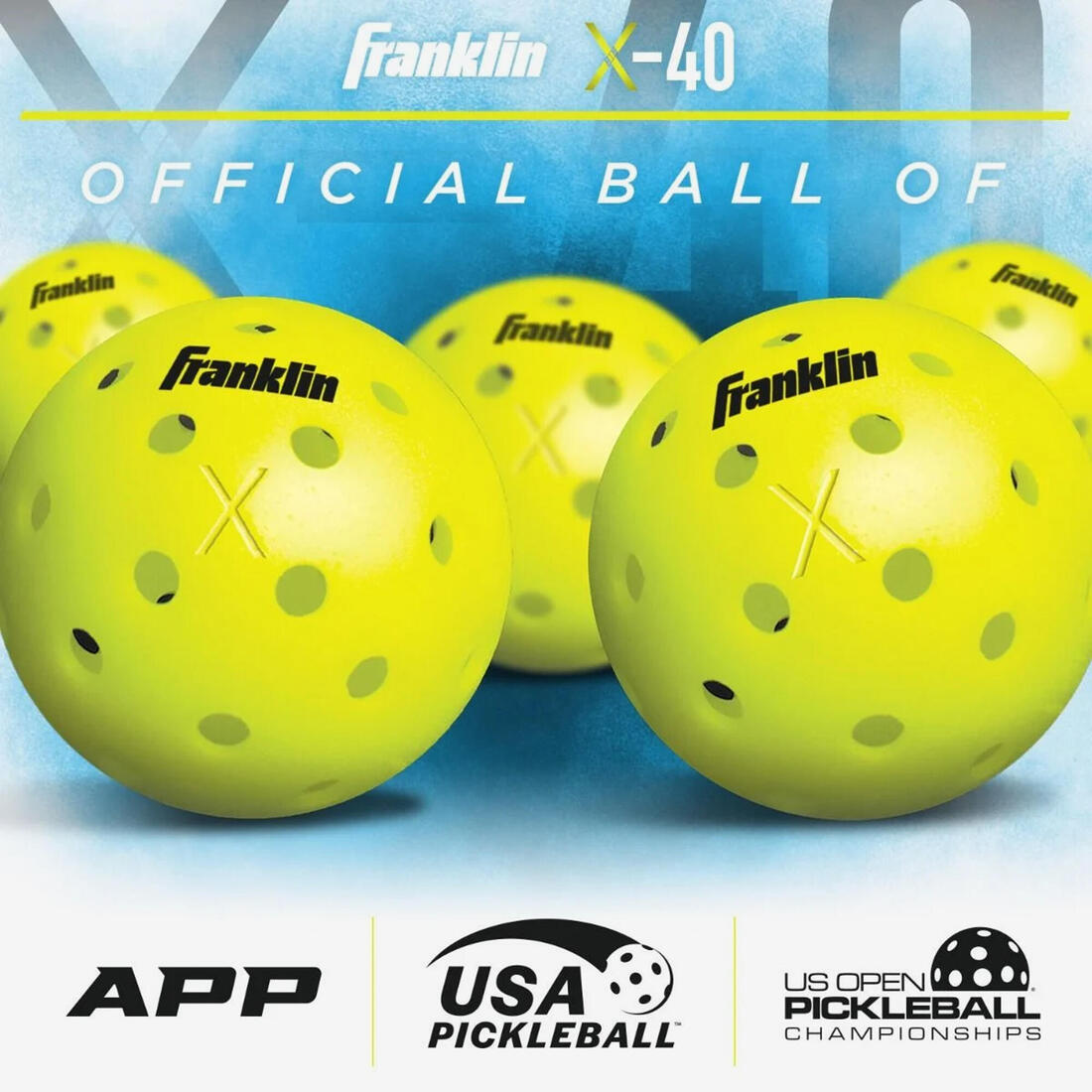 Lot de 3 Balles de Pickleball X-40 Officielles de l’USAPA