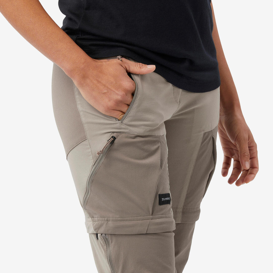 Pantalon modulable 2 en 1 de trek montagne - mt500 - femme