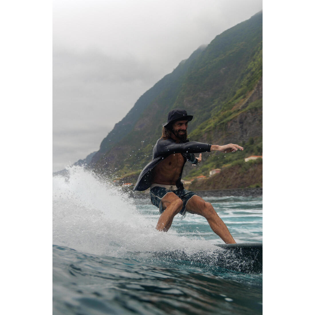 Boardshort surf short de bain surf mi-long 18" homme, 500 Marin