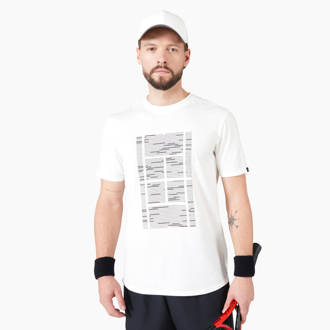 T-shirt de tennis homme - tts soft blanc cassé