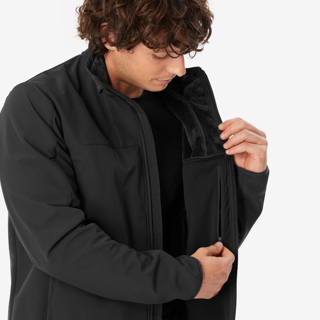 Veste de trek coupe-vent softshell homme MT100 khaki