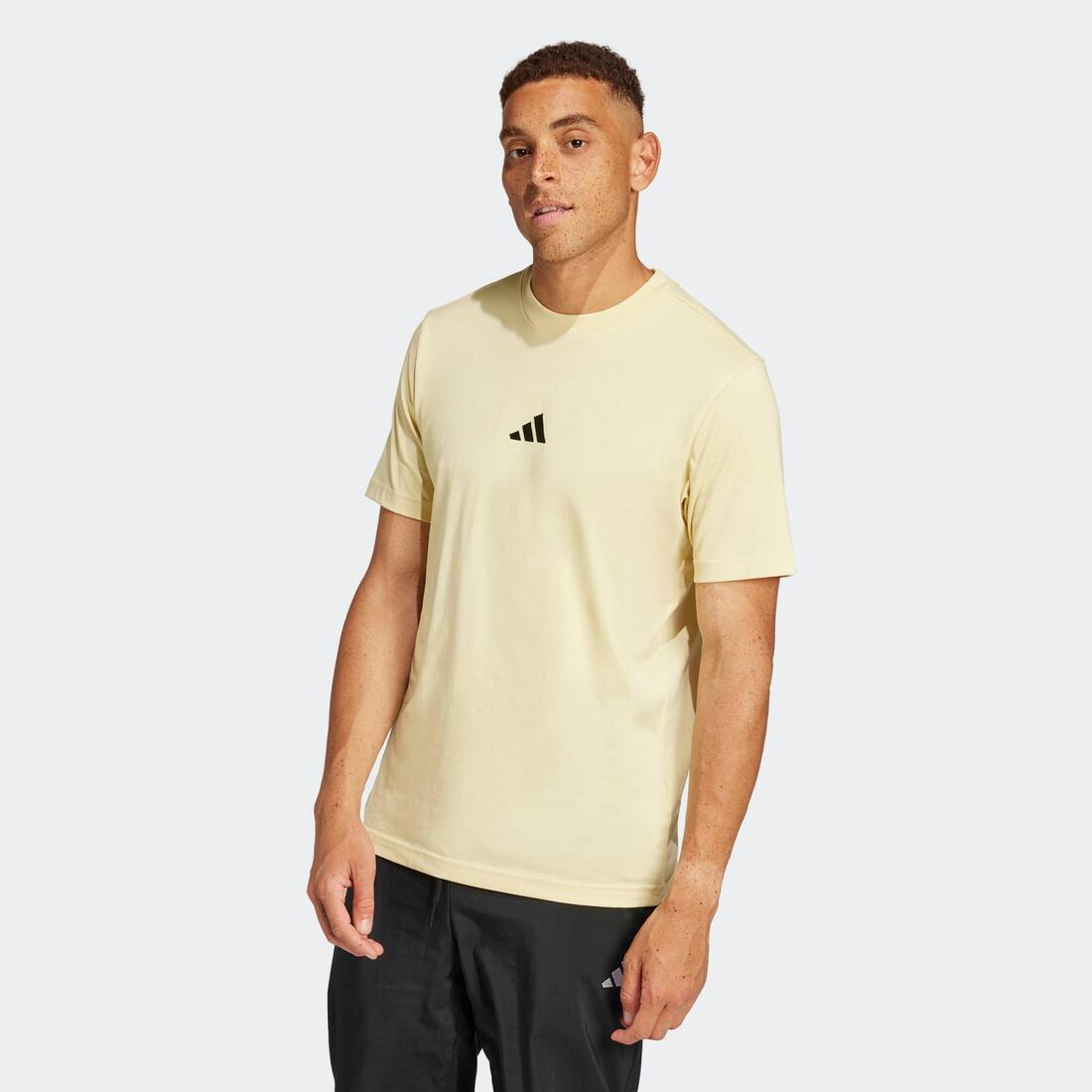 T-shirt de fitness en coton pour homme – jaune clair