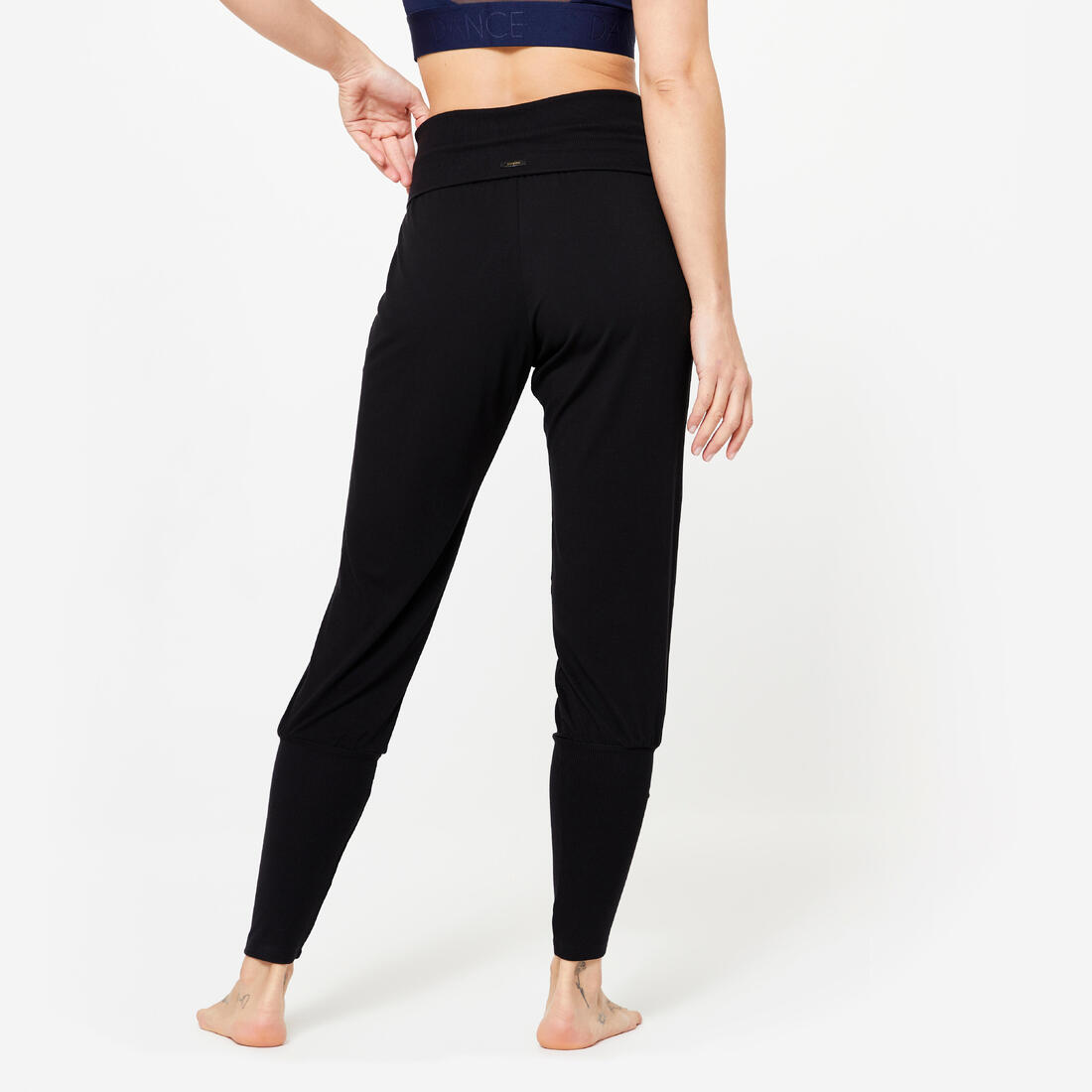 Pantalon danse moderne resserré dans le bas de jambe femme - noir