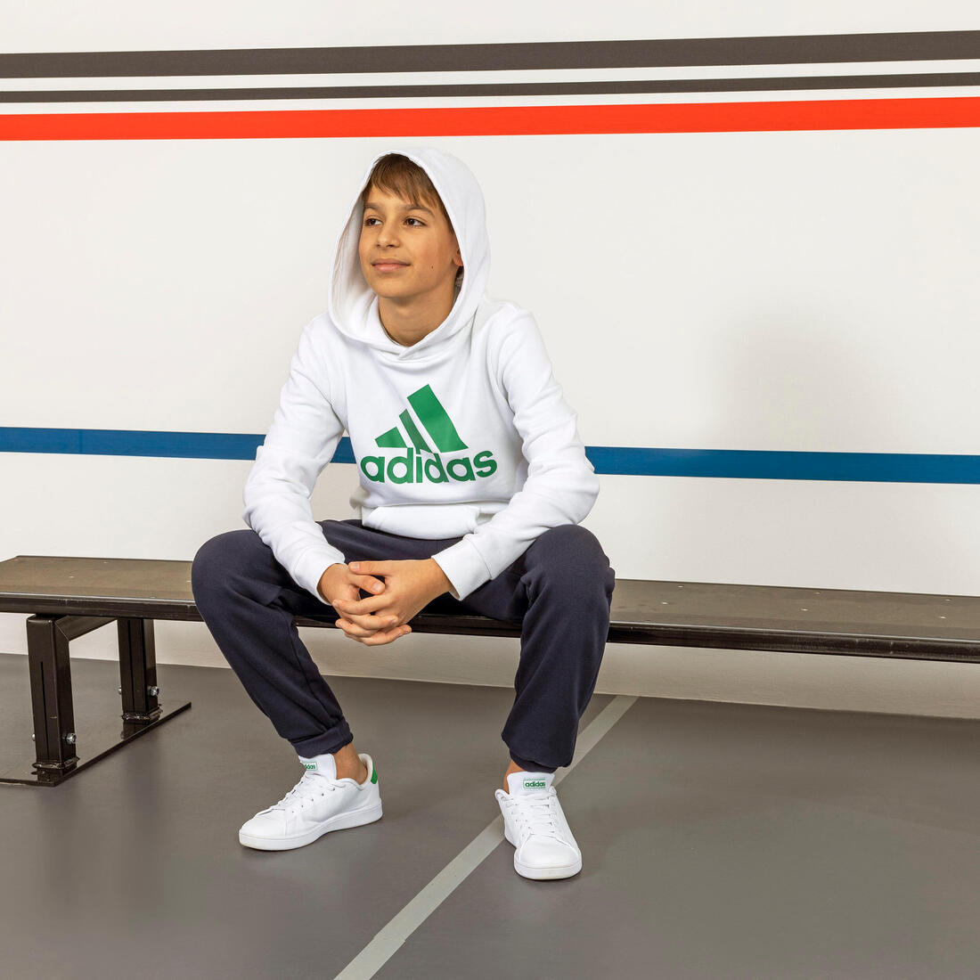 Baskets à lacets enfant - ADIDAS ADVANTAGE blanc