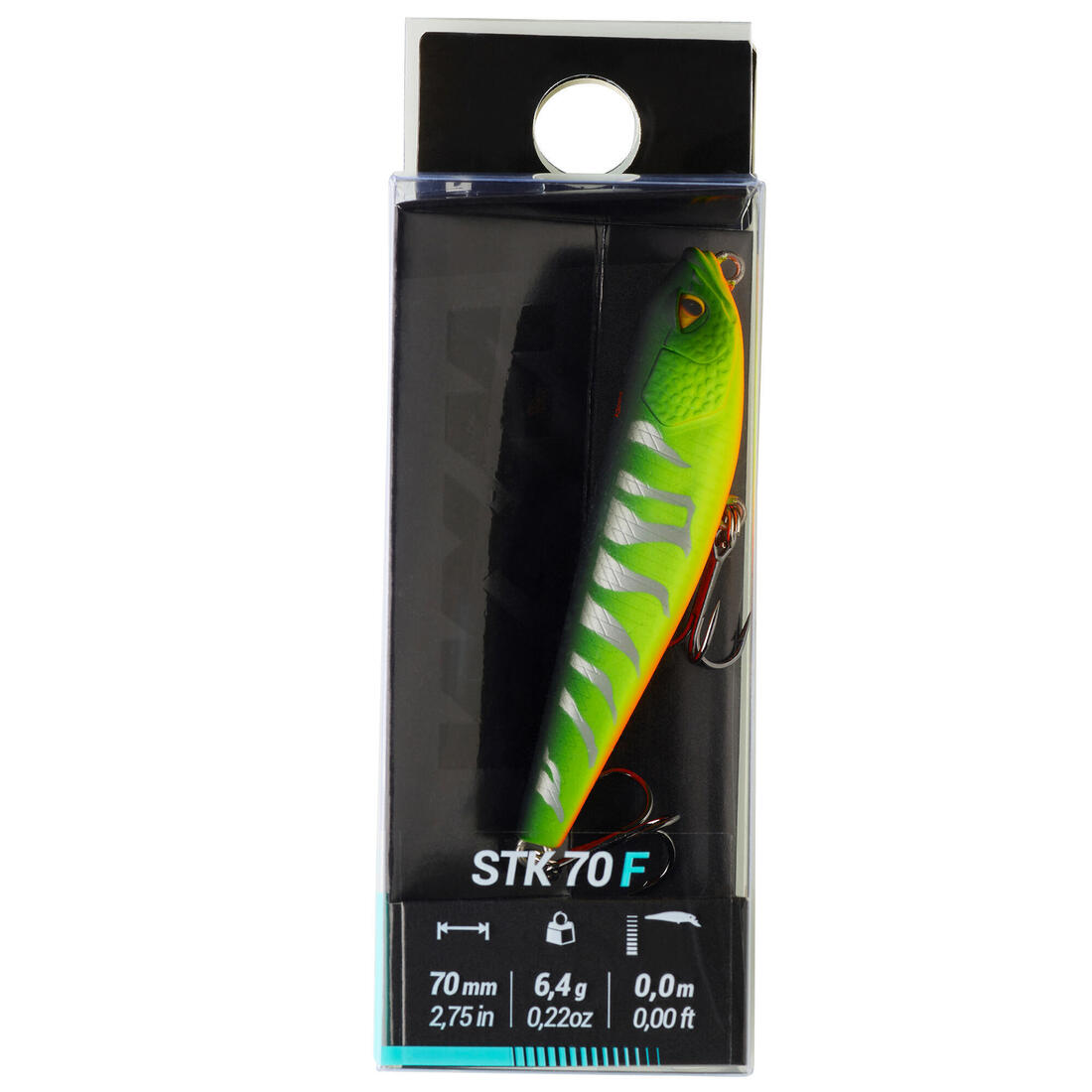 Poisson nageur stickbait Wxm STK 70F Black bass