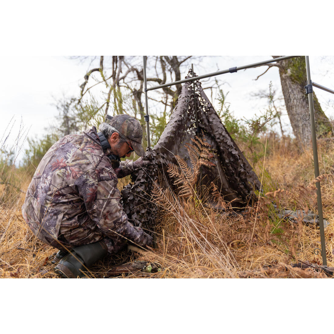 FILET CHASSE CAMOUFLAGE RÉSISTANT VERT ET MARRON 4M x 1,75M