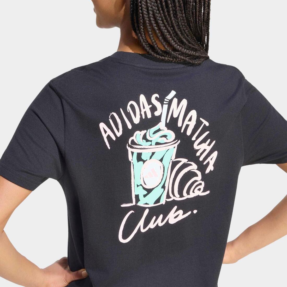 Tee shirt graphique Adidas, femme, noir