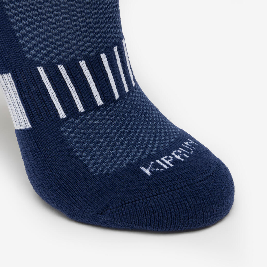 Lotx2 de chaussettes running confort enfant - kiprun 500 mid mauve et rayé